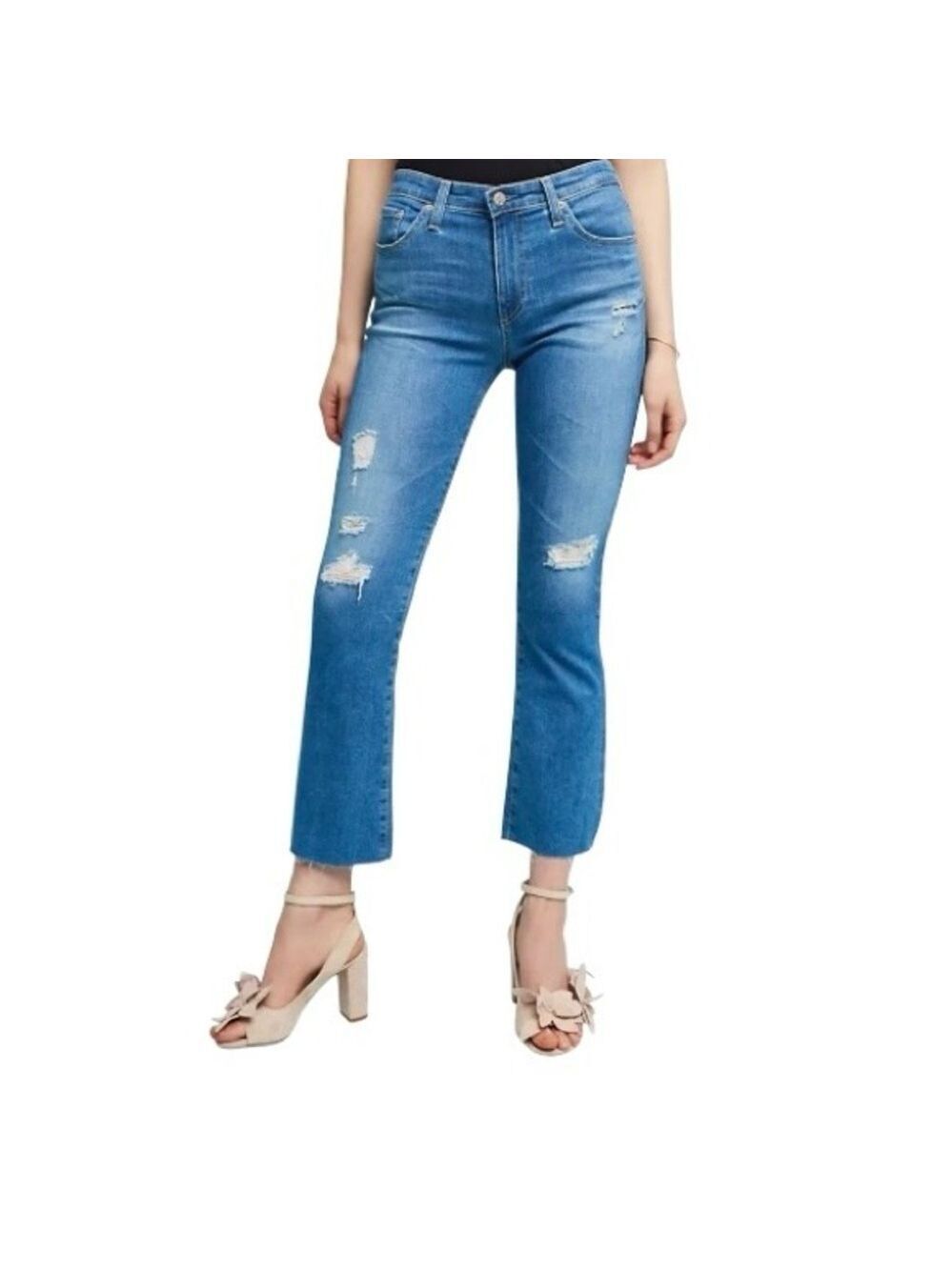 Anthro AG Adriano Goldschmied The Jodi Crop high rise slim flare crop jeans 29